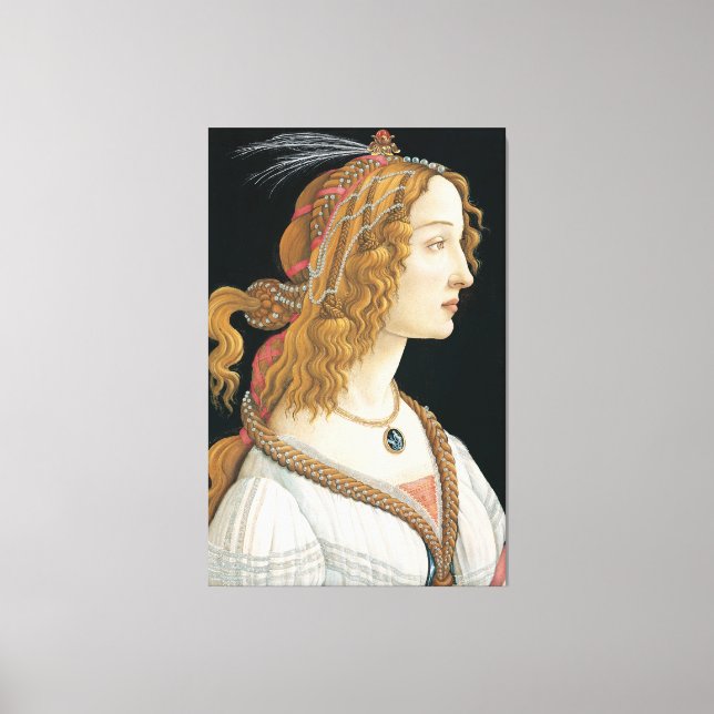 Impressão Em Tela Sandro Botticelli - Retrato Idealizado de uma Senh (Frente)