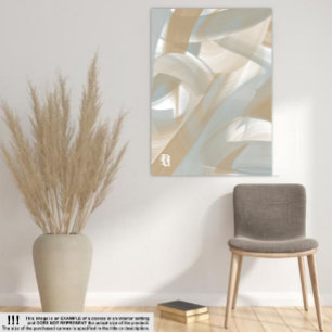 Impressão Em Tela Sandy Tornado Trend Abstrato Art Beige White