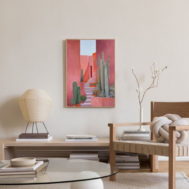 Impressão Em Tela Santa Fe Cacti Boho Poster (Criador carregado)