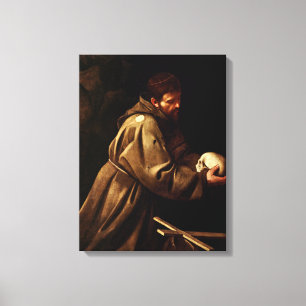 Impressão Em Tela Santo Francisco na Oração (Cristão) (Caravaggio)