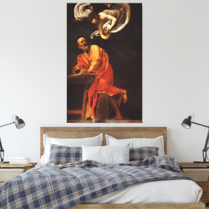 Impressão Em Tela Santo Inspirador Matthew Caravaggio pintura