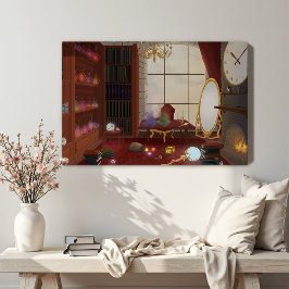 Impressão Em Tela Santuário da Mage - Biblioteca Encantada