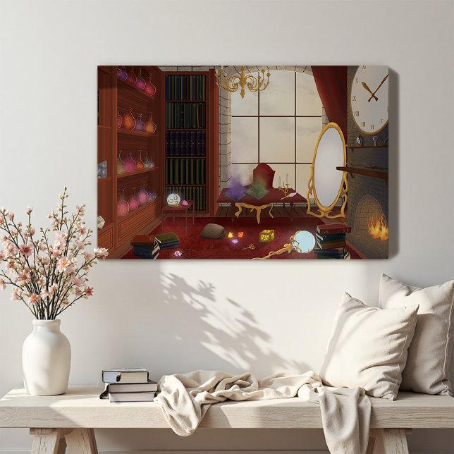 Impressão Em Tela Santuário da Mage - Biblioteca Encantada (Criador carregado)