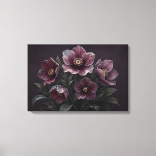 Impressão Em Tela Santuário Flor de Geada Hellebore de Inverno Canva