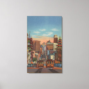 Impressão Em Tela São Francisco, CA - Carros a cabo subindo