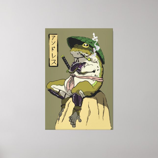 Impressão Em Tela Sapo Samurai: Guardião do Lótus (Frente)