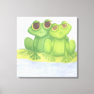 Impressão Em Tela Sapos Adoráveis