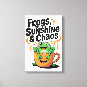 Impressão Em Tela Sapos, sol e caos - Sapo bonito na Copa do Café