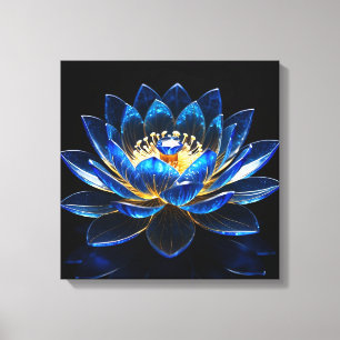 Impressão Em Tela Sapphire Lotus Blossom