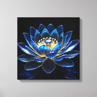 Impressão Em Tela Sapphire Lotus Blossom
