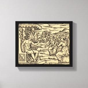 Impressão Em Tela Satã que ensina a suas bruxas 8x10