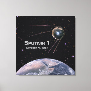 Impressão Em Tela Satélite Sputnik 1