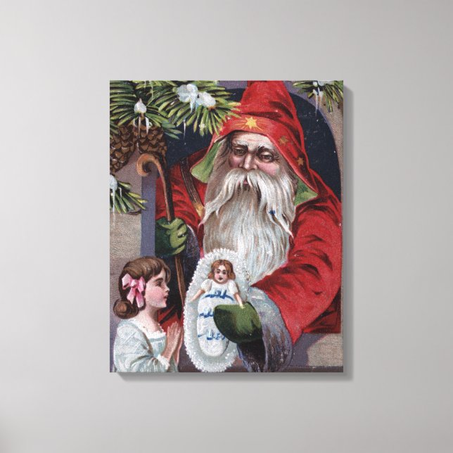 Impressão Em Tela Saudação de NatalBoneca doadora de Papai Noel (Frente)