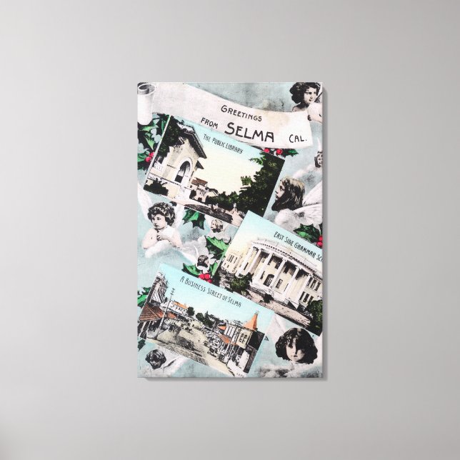 Impressão Em Tela Saudações de com Vistas CênicasSelma, CA (Frente)