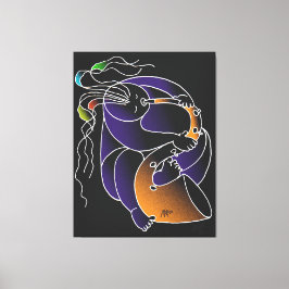 Impressão Em Tela Saxophone in C major - Ink drawing and digital man