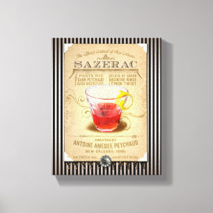 Impressão Em Tela Sazerac, coquetel oficial de Nova Orleans