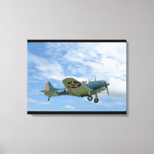 Impressão Em Tela SBD de Douglas Dauntless, voando, planos de