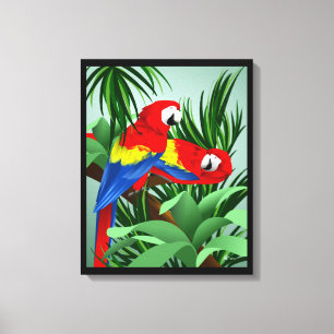 Impressão Em Tela Scarlet Macaw Parrot Art