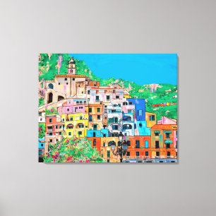 Impressão Em Tela Scense Amalfi Costa Itália Mediterrâneo Cliffside