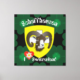 Impressão Em Tela Schaffhausen - Suíça Suisse - linho