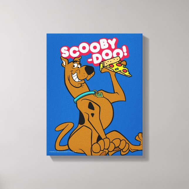 Impressão Em Tela Scooby-Doo com fatia da pizza (Frente)