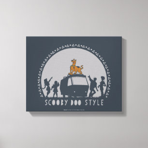 Impressão Em Tela Scooby-Doo Estilo Tribal Van Silhueta