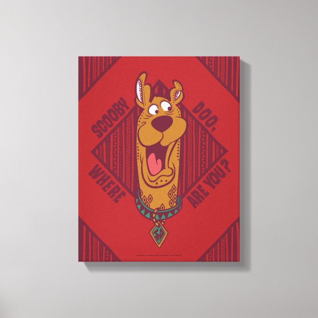 Impressão Em Tela Scooby-Doo onde está você gráfico tribal (Frente)
