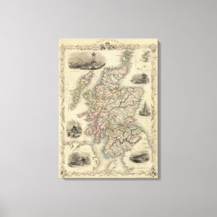 Impressão Em Tela Scotland com o mapa inserir das ilhas de Shetland