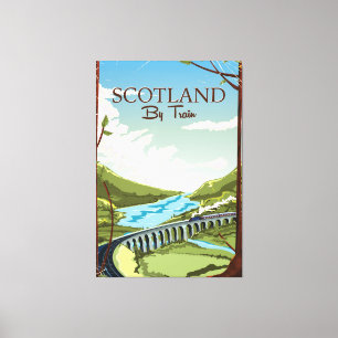 Impressão Em Tela Scotland pelo poster de viagens da locomotiva do