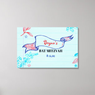 Impressão Em Tela SCRIBBLES no NOTEPAPER Bat Mitzvah Sign-In Conselh