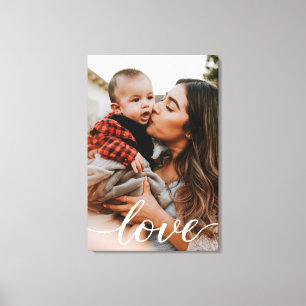 Impressão Em Tela Script de Amor de Foto Personalizado Vertical