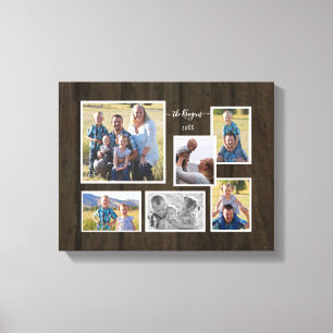 Impressão Em Tela Script de Colagem de Fotografias da Família Farmh