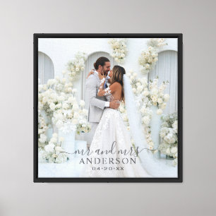 Impressão Em Tela Script de Foto de Casamento Sr e Sra