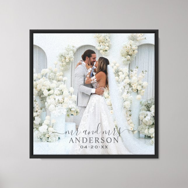 Impressão Em Tela Script de Foto de Casamento Sr e Sra (Frente)