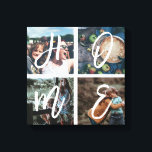 Impressão Em Tela Script de Pincel de Colagem de Fotos do Instagram<br><div class="desc">Impressão de canvas de de arte personalizada com 4 fotos da sua família organizadas em uma colagem de fotos quadradas. presente de excelente para mãe,  pai,  família,  amigos,  pais e avós!</div>