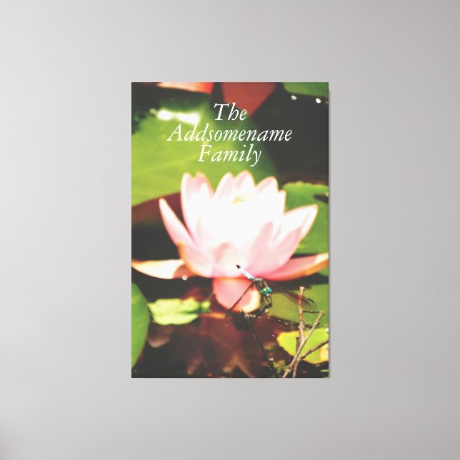 Impressão Em Tela Script Floral da Família de Fotos Negra Moderna El (Frente)