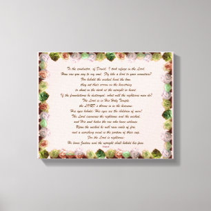 Impressão Em Tela Scripture, Psalm 11, Green Gray Roses