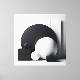 Impressão Em Tela Sculpted Balance – Monochrome Geometry Art
