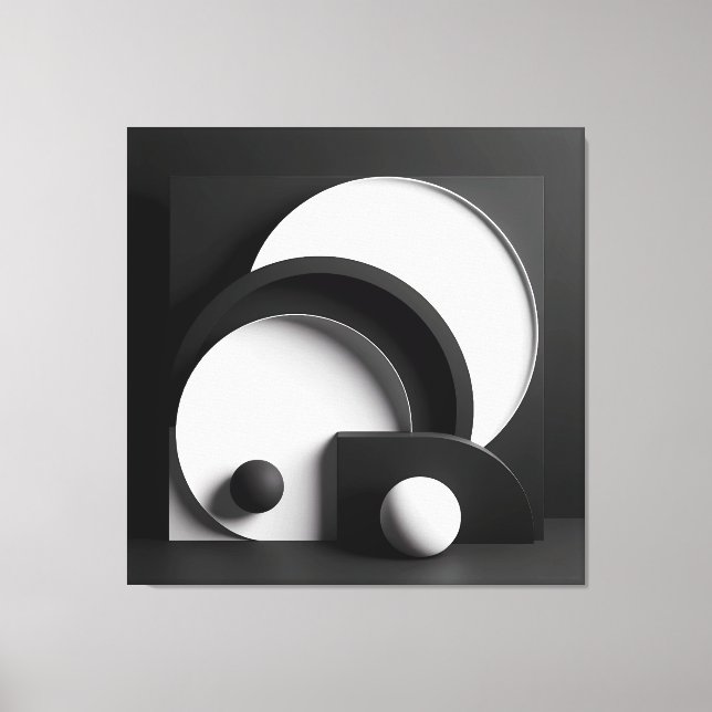 Impressão Em Tela Sculpted Harmony of Shadowed Forms (Frente)
