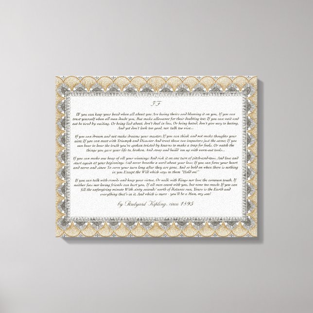 Impressão Em Tela Se Poema de Rudyard Kipling (Frente)