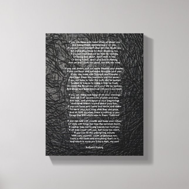 Impressão Em Tela Se por Rudyard Kipling pequeno (Frente)