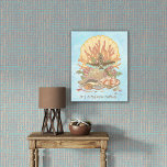Impressão Em Tela Sea Shore Beach Vibe Teal and Purple Poster<br><div class="desc">Mostre seu amor pelo oceano com esta divertida e flerta Poster Sea Shore Beach Vibe Teal, Purple e Sand Art. Um belo arranjo de estrelas, corais, conchas, vidro marinho e dentes de tubarão. Adicione sua própria citação ou monograma para personalizar. Um design inspirado na natureza para crianças, adolescentes e todos...</div>