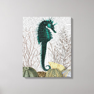 Impressão Em Tela SeaHorse e Sea Urchins