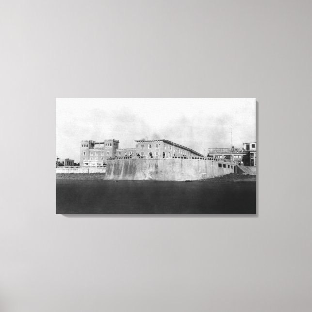 Impressão Em Tela Seaside, Oregon Hotel e Turnround (Frente)