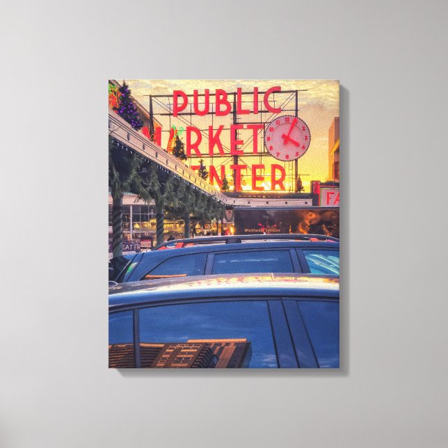 Impressão Em Tela Seattle Pike Market (Frente)