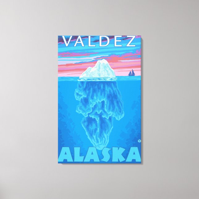 Impressão Em Tela Seção Cruzada de Iceberg - Valdez, Alasca (Frente)