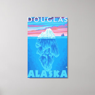 Impressão Em Tela Secção transversal do iceberg - Douglas, Alaska