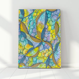 Impressão Em Tela Segmentos Artísticos Tangidos à mão de cores