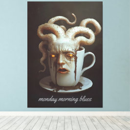 Impressão Em Tela Segunda-feira de manhã blues aviso de nível de caf