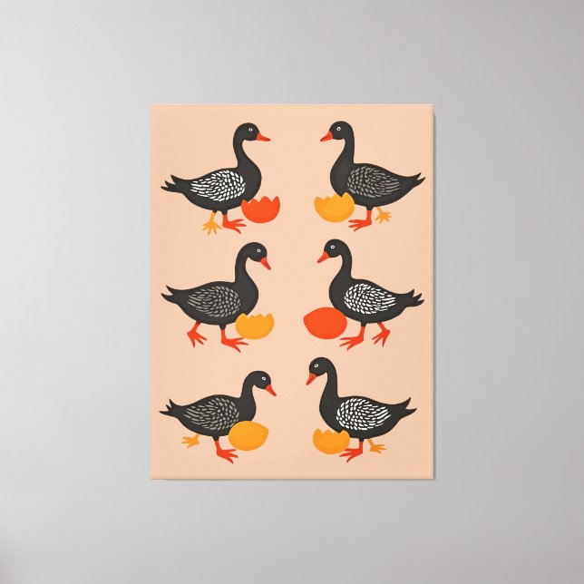 Impressão Em Tela Seis Gansos A-Lay Century Retro-Corte 2 (Frente)